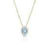 Collana Donna Igold In Oro Giallo 9 Kt Con Zircone Acquamarina E Zirconi Bianchi
