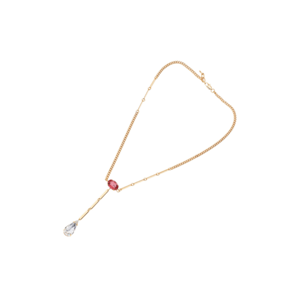 Collana Donna Ottaviani In Ottone Placcato Oro Giallo E Cristalli Rosa E Bianco