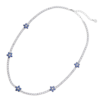 Collana Donna Tennis Ottaviani In Bronzo Rodiato Con Cubic Zirconia Bianchi E Blu A Fiore 2 - Verre Gioielli Collana Donna Tennis Ottaviani In Bronzo Rodiato Con Cubic Zirconia Bianchi E Blu A Fiore