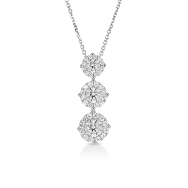 Collana Donna Trilogy Igold In Oro Bianco 9 Kt E Zirconi Bianchi