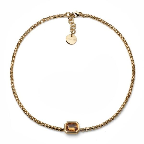 Collana Donna Unoaerre In Ottone Dorato E Cristallo Giallo Joya