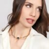 Collana Donna Unoaerre In Ottone Dorato E Cristallo Grigio Joya 1 Verre Gioielli - l'istituzione del gioiello