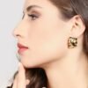 Orecchini Donna Unoaerre In Ottone Dorato Quadrati Lux 1 Verre Gioielli - l'istituzione del gioiello