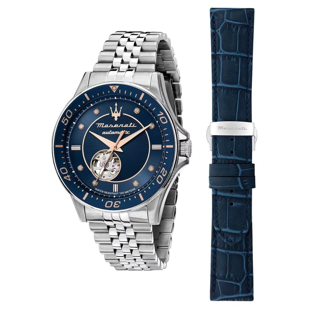 Orologio Automatico Uomo Maserati Special Pack In Acciaio Con Diamanti