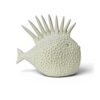 Scultura A Pesce Futuro D’Arte In Ceramica Bianca