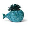 Scultura A Pesce Futuro D’Arte In Ceramica Blu