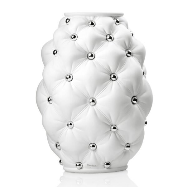 Vaso Ottaviani Nuvola In resina Bianca E Argentata