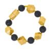 Bracciale Donna Ilardo Gioielli Con Pepite In Legno E Pietra Lavica E Foglia D'Oro 1 - Verre Gioielli Bracciale Donna Ilardo Gioielli Con Pepite In Legno E Pietra Lavica E Foglia D'Oro
