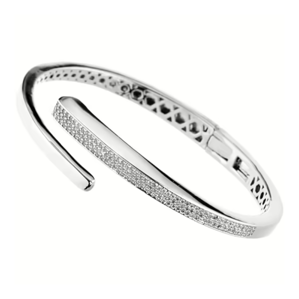 Bracciale Donna Rigido Sovrani In Ottone Rodiato E Zirconi Bianchi