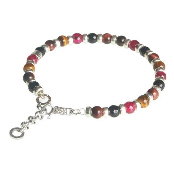 Bracciale Uomo Gerba Con Pietre Dure Multicolor E Argento 925