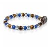 Bracciale Uomo Gerba Lab Con Argento 925 E Occhio Di Tigre Marrone E Ematite Blu