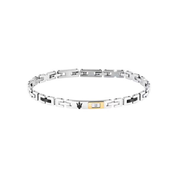Bracciale Uomo Maserati In Acciaio Bicolore E Diamante