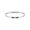 Bracciale Uomo Maserati In Acciaio Silver E Nero Con Diamanti 2 - Verre Gioielli Bracciale Uomo Maserati In Acciaio Silver E Nero Con Diamanti