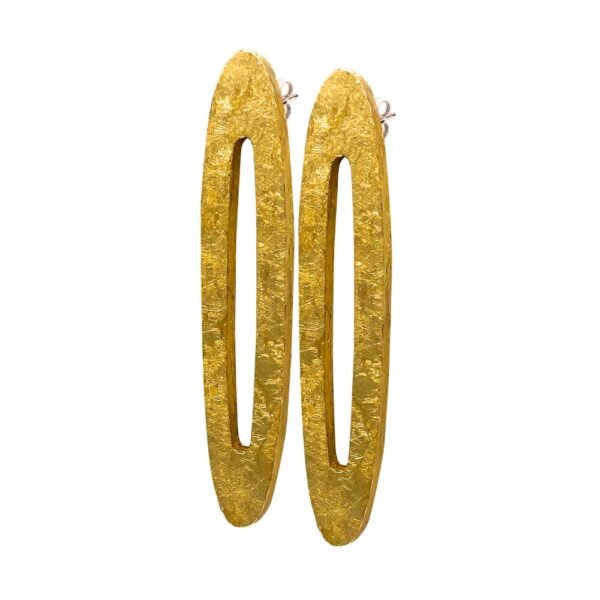 Orecchini Donna Ilardo Gioielli In Legno E Foglia D'Oro