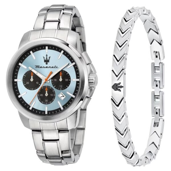 Orologio Special Pack Uomo Maserati Successo In Acciaio Silver Con Bracciale