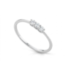 Anello Donna Kioto Trilogy In Oro Bianco 9 Kt Con Diamanti 0.16 Ct