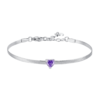 Bracciale Donna Luca Barra In Acciaio Con Cuore E Zircone Viola