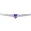 Bracciale Donna Luca Barra In Acciaio Con Cuore E Zircone Viola 2 Verre Gioielli - l'istituzione del gioiello