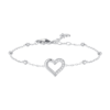 Bracciale Donna Luca Barra In Acciaio Con Cuore E Zirconi Bianchi