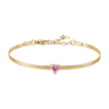 Bracciale Donna Luca Barra In Acciaio Dorato Con Cuore E Zircone Rosa