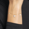 Bracciale Donna Luca Barra In Acciaio Dorato Con Farfalla E Zirconi Bianchi 3 Verre Gioielli - l'istituzione del gioiello
