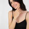 Bracciale Donna Luca Barra In Acciaio Dorato Con Piastra Personalizzabile 3 Verre Gioielli - l'istituzione del gioiello
