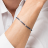 Bracciale Tennis Uomo In Acciaio Silver Con Zirconi Blu E Bianchi 3 Verre Gioielli - l'istituzione del gioiello
