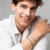 Bracciale Tennis Uomo In Acciaio Silver Con Zirconi Blu E Bianchi 2 Verre Gioielli - l'istituzione del gioiello