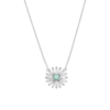 Collana Donna Amen Margherite In Argento 925 Con Zircone Acquamarina E Banchi