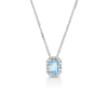 Collana Donna Igold In Oro Bianco 9 Kt Con Zircone Acquamarina E Zirconi Bianchi