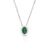 Collana Donna Igold In Oro Bianco 9 Kt Con Zircone Verde E Zirconi Bianchi