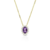 Collana Donna Igold In Oro Giallo 9 Kt Con Zircone Ametista E Zirconi Bianchi