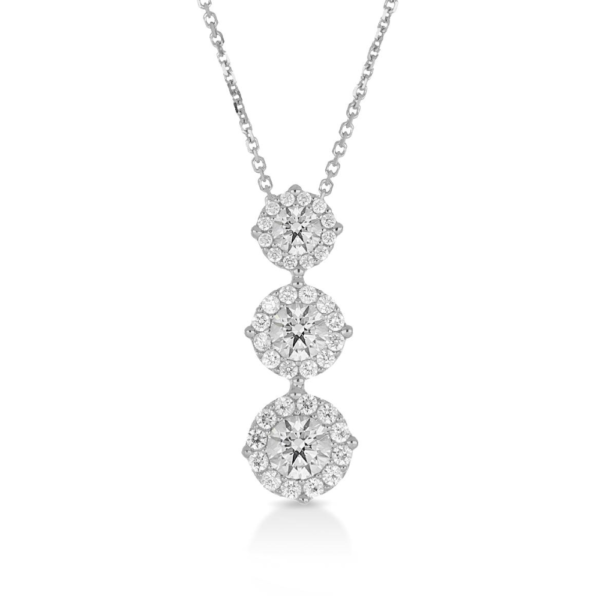 Collana Donna Igold Trilogy In Oro Bianco 9 Kt E Zirconi Bianchi