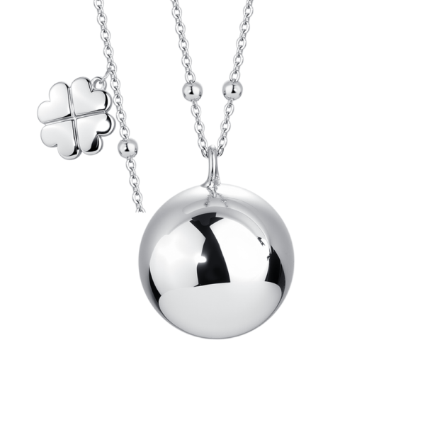 Collana Donna Luca Barra Chiama Angeli In Acciaio Con Quadrifoglio