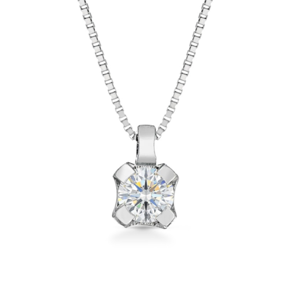 Collana Donna Punto Luce Kioto In Oro Bianco 9 Kt E Diamanti 0.05 Ct (1)