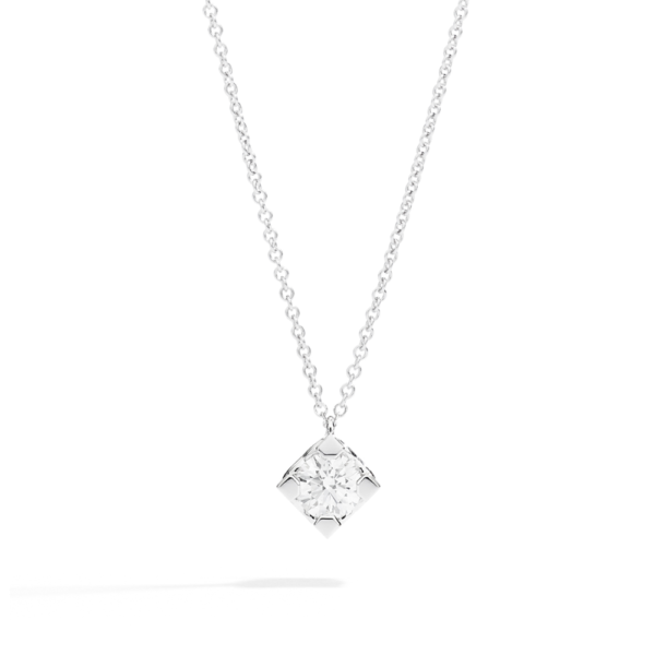 Collana Donna Recarlo Anniversary Square Punto Luce In Oro Bianco 18 kt E Diamanti 0.10 Ct