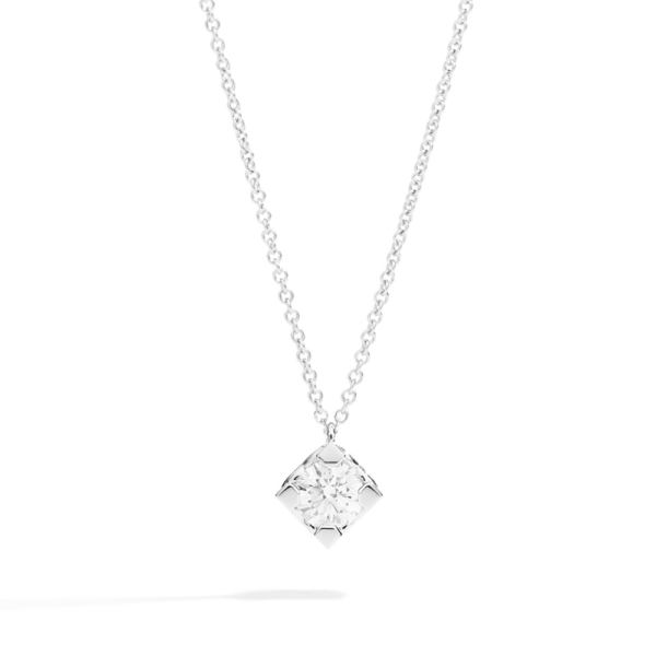 Collana Donna Recarlo Anniversary Square Punto Luce In Oro Bianco 18 kt E Diamanti 0.21 Ct