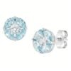Orecchini Donna Amen In Argento 925 Con Zirconi Acquamarina E Bianchi