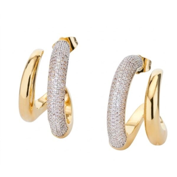 Orecchini Donna Sovrani In Ottone Dorato E Cubic Zirconia Bianchi