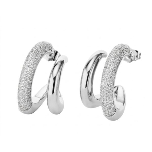Orecchini Donna Sovrani In Ottone Rodiato E Cubic Zirconia Bianchi