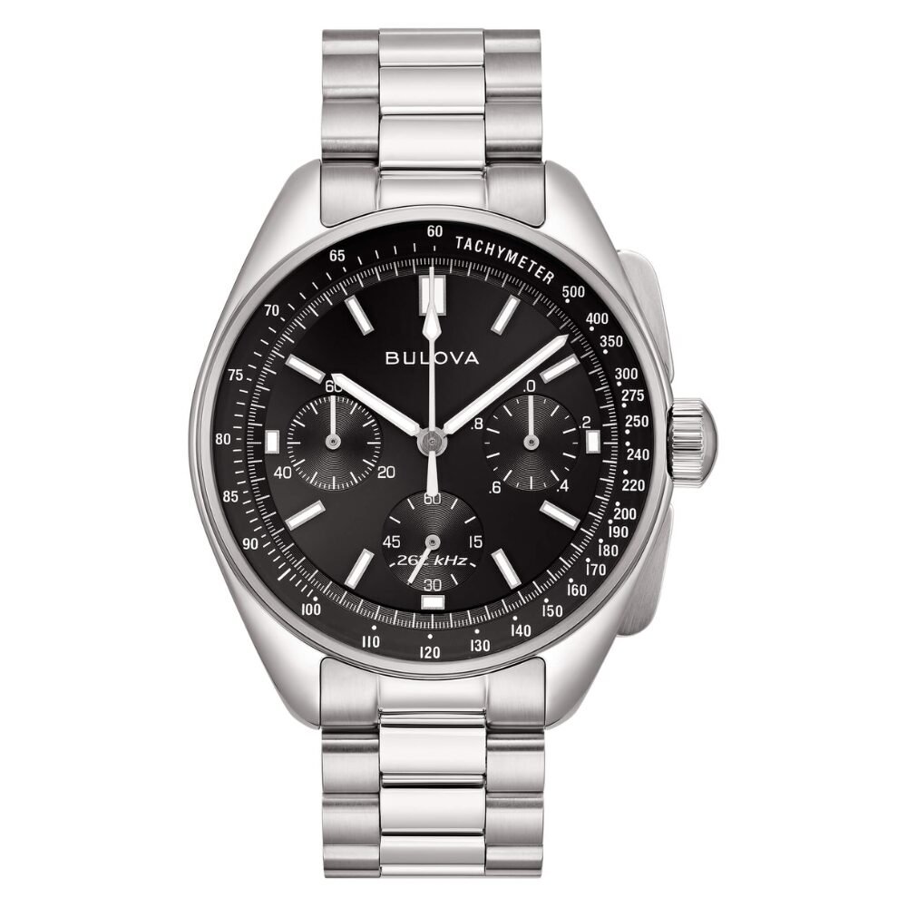Orologio Uomo Bulova Cronografo Lunar Pilot Precisionist In Acciaio Silver