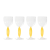 Set 4 Calici Vino Rosso Zafferano Dorico In Vetro Trasparente E Giallo