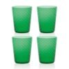 Set 4 Tumbler Isolano Zafferano In Vetro Verde