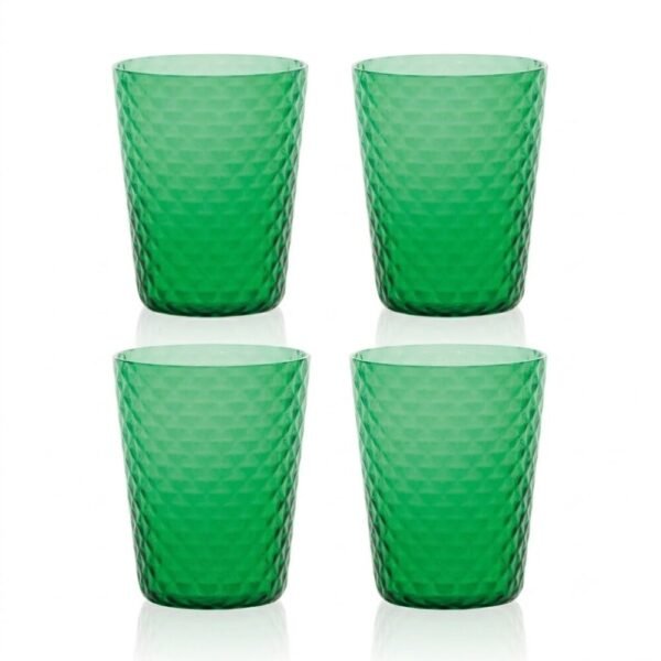 Set 4 Tumbler Isolano Zafferano In Vetro Verde