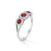 Anello Donna Igold In Oro Bianco 9 Kt Con Zirconi Bianchi E Rossi