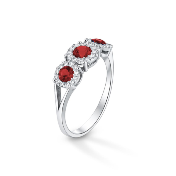 Anello Donna Igold In Oro Bianco 9 Kt Con Zirconi Bianchi E Rossi