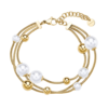 Bracciale Donna Brosway Multifilo In Acciaio Dorato Con Sfere E Perle Di Conchiglia