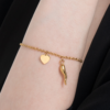 Bracciale Donna Luca Barra In Acciaio Dorato Con Cornetto E Cuore 1 Verre Gioielli - l'istituzione del gioiello