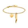 Bracciale Donna Luca Barra In Acciaio Dorato Con Cornetto E Cuore