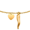 Bracciale Donna Luca Barra In Acciaio Dorato Con Cornetto E Cuore 3 Verre Gioielli - l'istituzione del gioiello